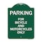 Signmission Parking for Bicycles and Motorcycles Only, Green & White Aluminum Sign, 18" x 24", GW-1824-23448 A-DES-GW-1824-23448 - alternate 1